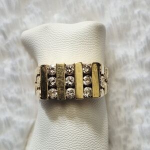 Men's 14k Yellow Gold Nugget Cluster Diamond Ring